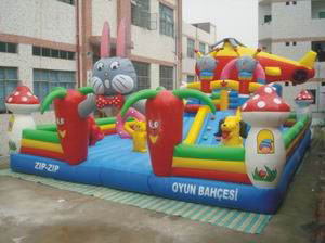 Pvc Tarpaulin Amusement Inflatable Bouncy Castle Park For Outdoor EN14960
