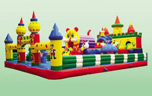 Tripple Stitch Inflatable Amusement Park Bouncing Castle Obstacle Course