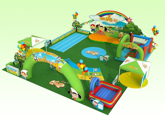 Children Inflatable Amusement Park Obstacle Course Jumping Castle