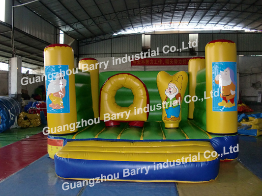 18OZ PVC Inflatable Bouncer House Colorful Blow Up Castle And Slide