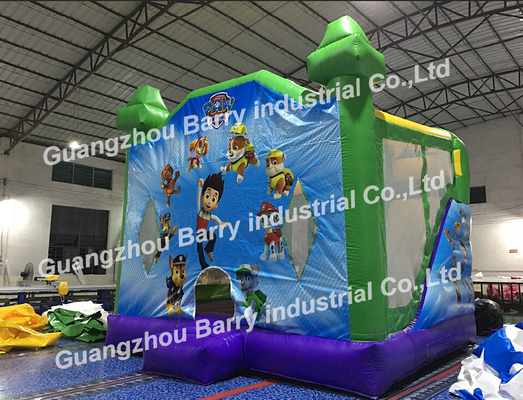 18OZ PVC Inflatable Bouncer House Colorful Blow Up Castle And Slide