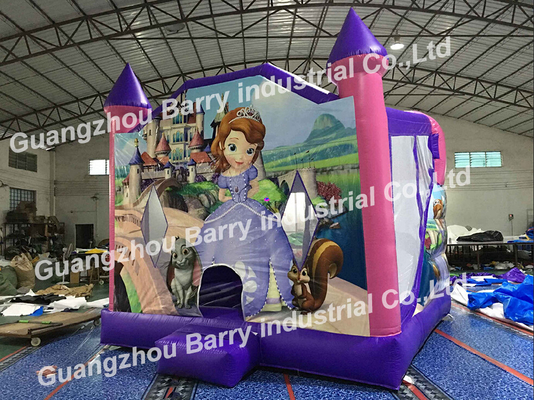 18OZ PVC Inflatable Bouncer House Colorful Blow Up Castle And Slide