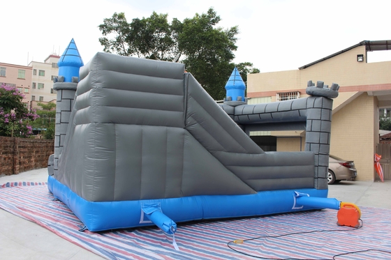 0.55mm PVC Dragon Cartoon Inflatable Jump House Blue Gray Green Color