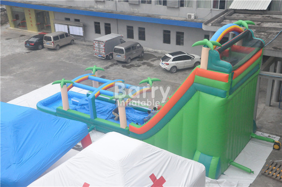 Commercial Jungle Tress Blow Up Water Slide 0.55mm PVC Material