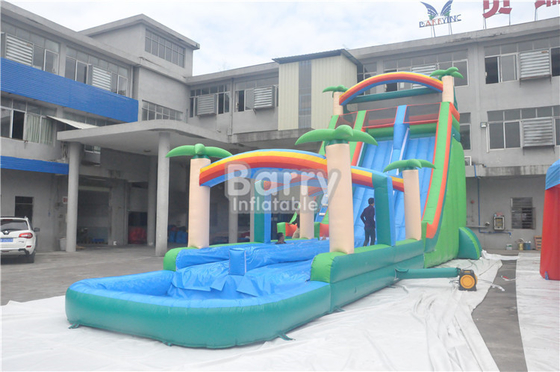 Commercial Jungle Tress Blow Up Water Slide 0.55mm PVC Material