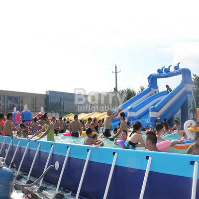 EN71 Metal Frame Swimming Pool 0.9mm PVC For Summer Amusement Park