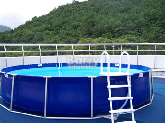 EN71 Metal Frame Swimming Pool 0.9mm PVC For Summer Amusement Park