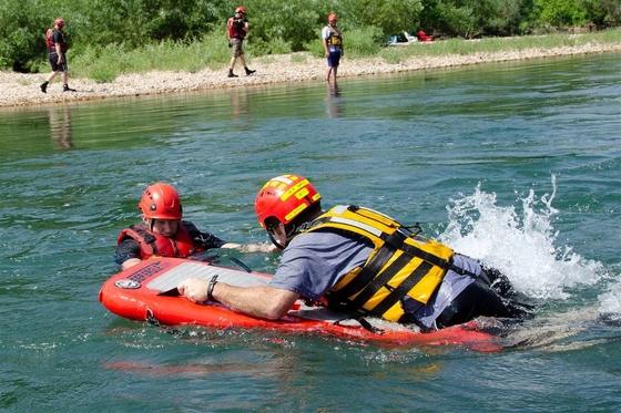 Custom Inflatable SUP Board Surf Rescue Life Paddle Board For 2-3 People