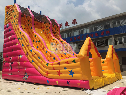 Climbing Dry Bouncy Stars Shine Inflatable Water Slides For Outdoor