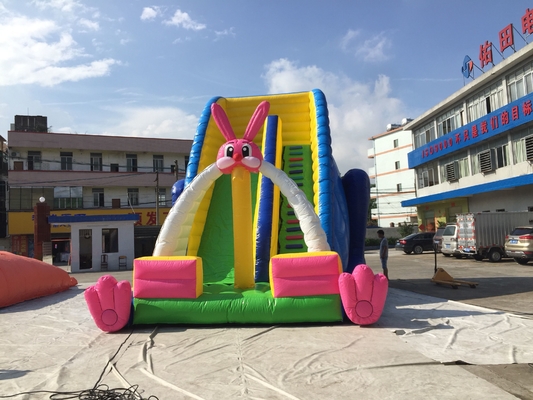 Tarpaulin Inflatable Bouncer Rabbit Jumping Castle Bounce House With Slide