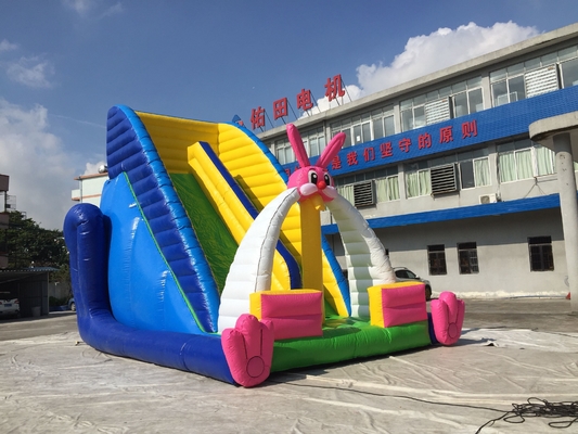 Tarpaulin Inflatable Bouncer Rabbit Jumping Castle Bounce House With Slide