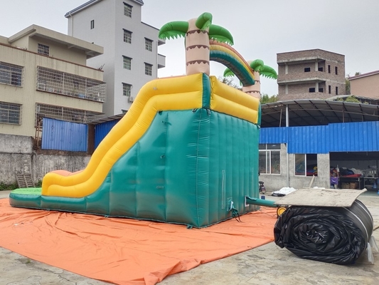 0.55mm PVC Commercial Inflatable Water Slides Palm Trees