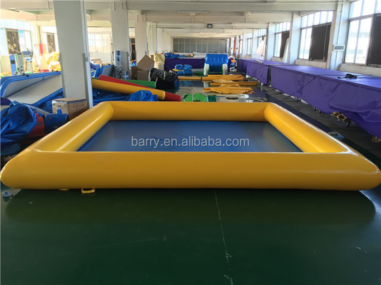 0.9mm PVC Tarpaulin Portable Water Pool 4*4m Yellow And Blue