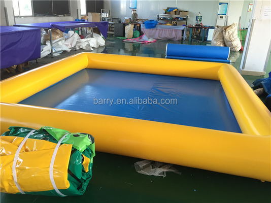 0.9mm PVC Tarpaulin Portable Water Pool 4*4m Yellow And Blue