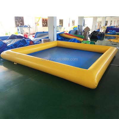 0.9mm PVC Tarpaulin Portable Water Pool 4*4m Yellow And Blue