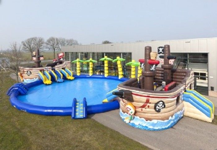 Priate Bay Inflatable Water Slide Professional Safety For Entertainment
