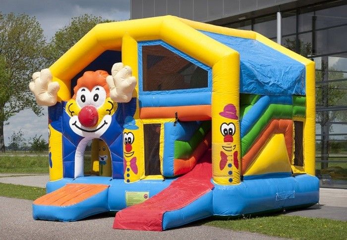 Jumper Clown Combos Commercial With Roof / Inflatable Bouncer Castle For Party