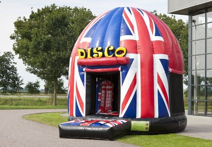 Funny Disco Bouncer House Union Jack,Potable PVC Inflatable Jumping House