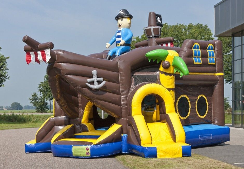 Pirate Ballcanon Lovely Inflatable Combo 2 In 1 Castle Bounce House With Slide