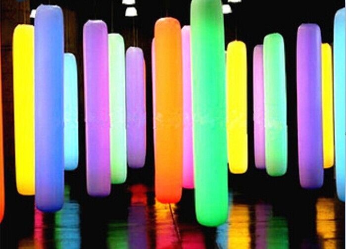Sex Tube 8 Led Lighing Inflatable Column Changing Color For Diaplay