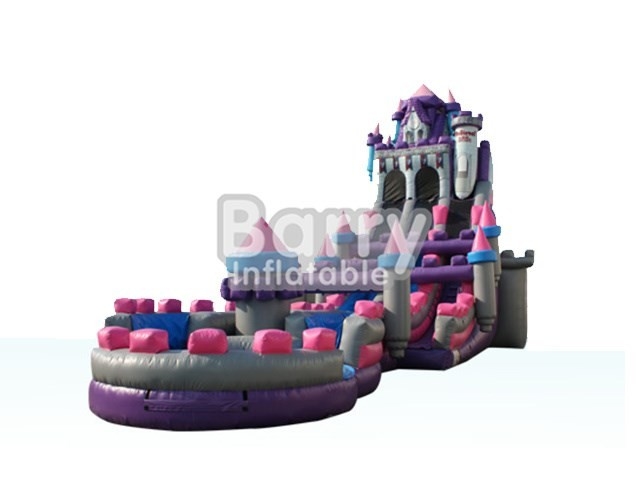 BSCI Princess Castle Inflatable Water Slides Purple Pink Gray Color