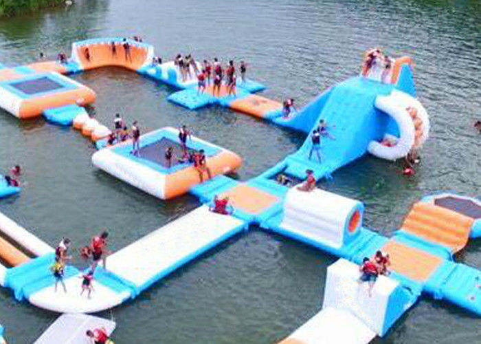 Largest Indoor Outdoor  Island Water Park For Family , Beach Waterpark Floating Obstacle
