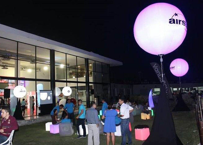 Night Inflatable Advertising Products , Purple Inflatable LED Balloon Light For Display