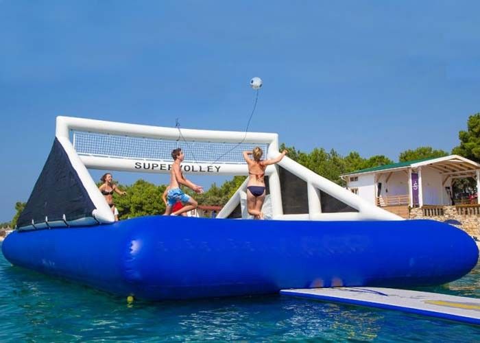 Ourdoor Inflatable Sports Games Blue Water Inflatable Volleyball Court