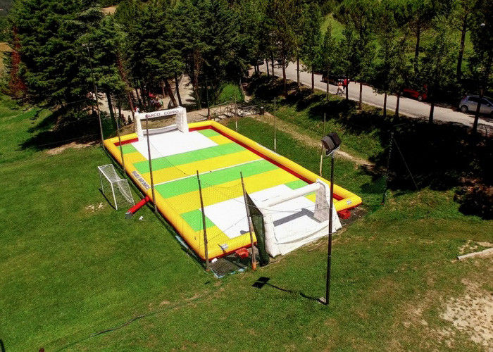 Outdoor 12 x 2 x 6m Inflatable Soccer Field / Football Pitch With Air Pump