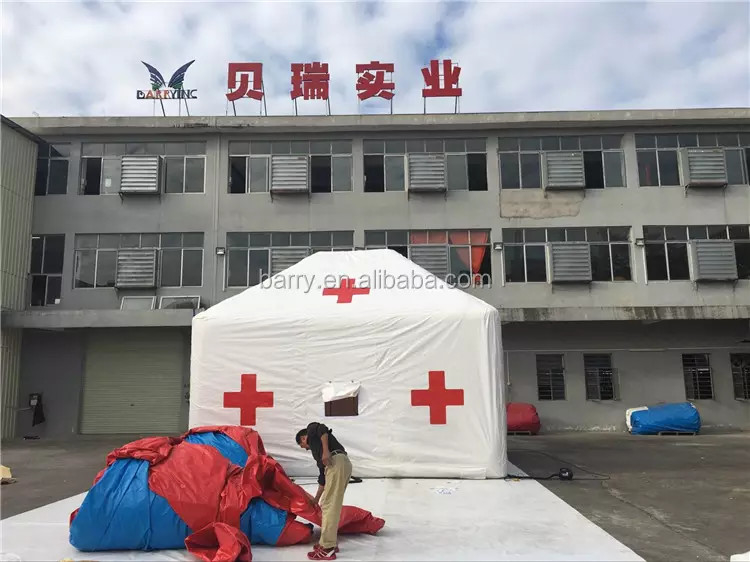 Pvc Tarpaulin Medical Inflatable Hospital Tent Water Resistant For Emergency