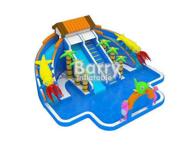 Giant Inflatable Water Park , Commercial Jungle House Water Park For Kids