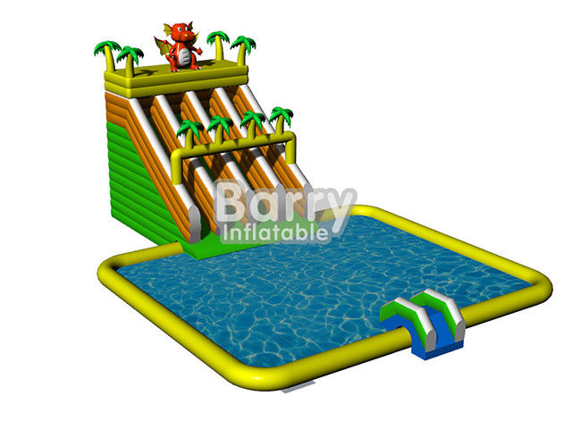 0.55mm PVC Tarpaulin Garden Jungle Inflatable Water Slide Park For Commercial