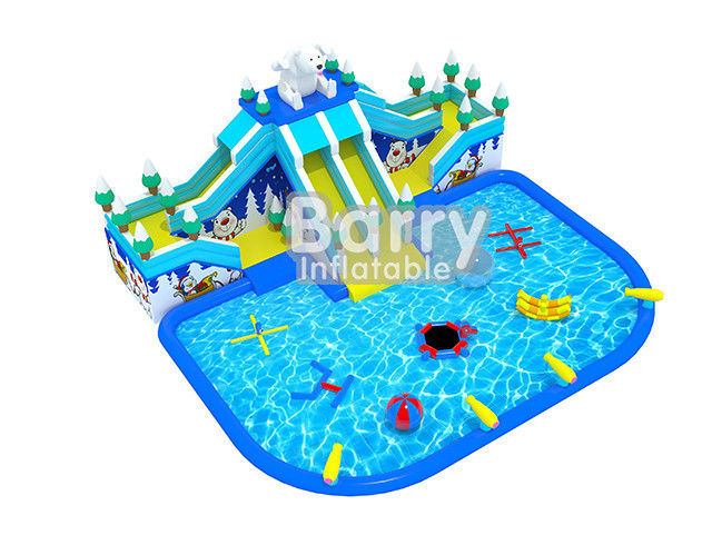 Bear Slide Inflatable Water Park Air Kids Inflatable Playground With Water Toys