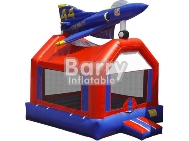 Safety Kids Playground Plane Inflatable Bouncers Easily Assemble / Packing
