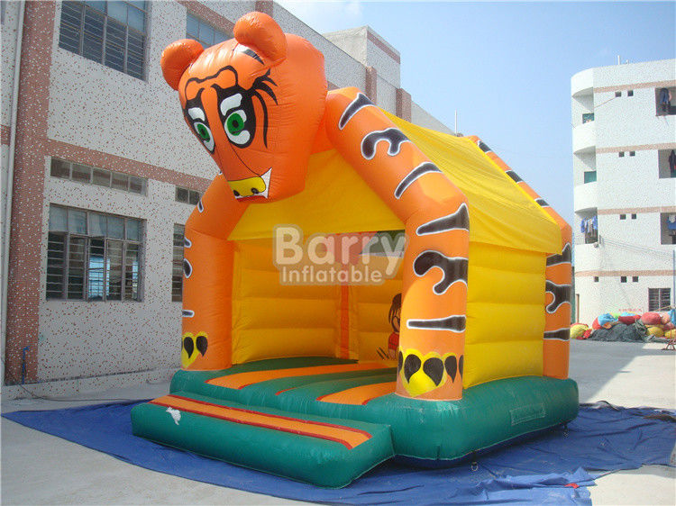Amusement Elements Inflatable Bouncy House Tiger Pattern PVC Tarpaulin 0.55mm