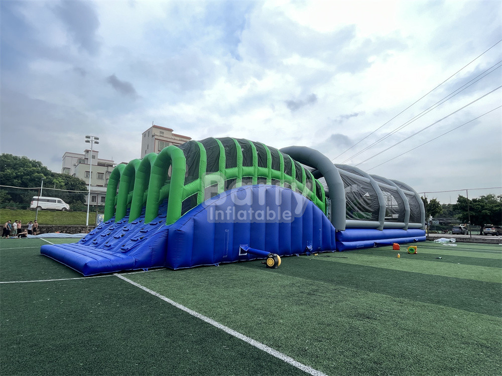 Customized Logo And Color Inflatable 5k Fun Run The Mad House Game With Commercial Air Blower