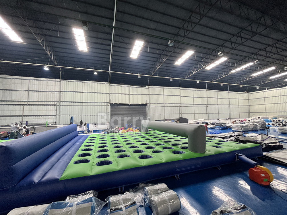 17.5m(L)X7.4m(W)X1.2m(H) Pvc Tarpaulin Inflatable Mattress Run For Insane Inflatable 5k Obstacle Course Run