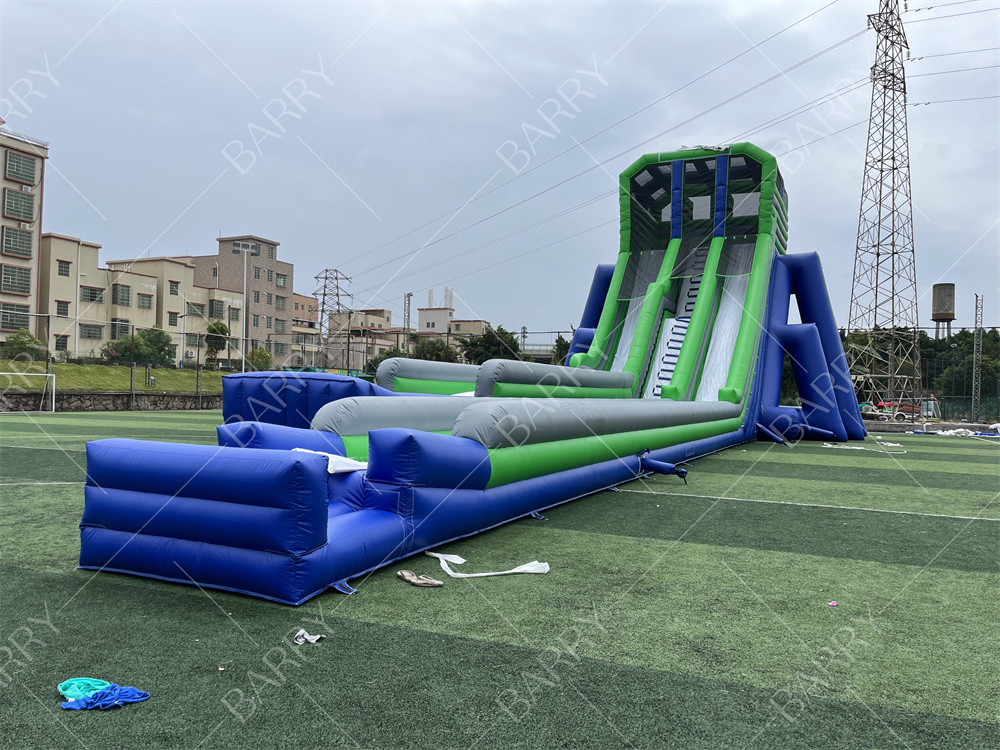 Custom Kid Party Game High 36x14x13m Tripod Giant Water Slide For Large Event 5km Inflatable Obstacle Course