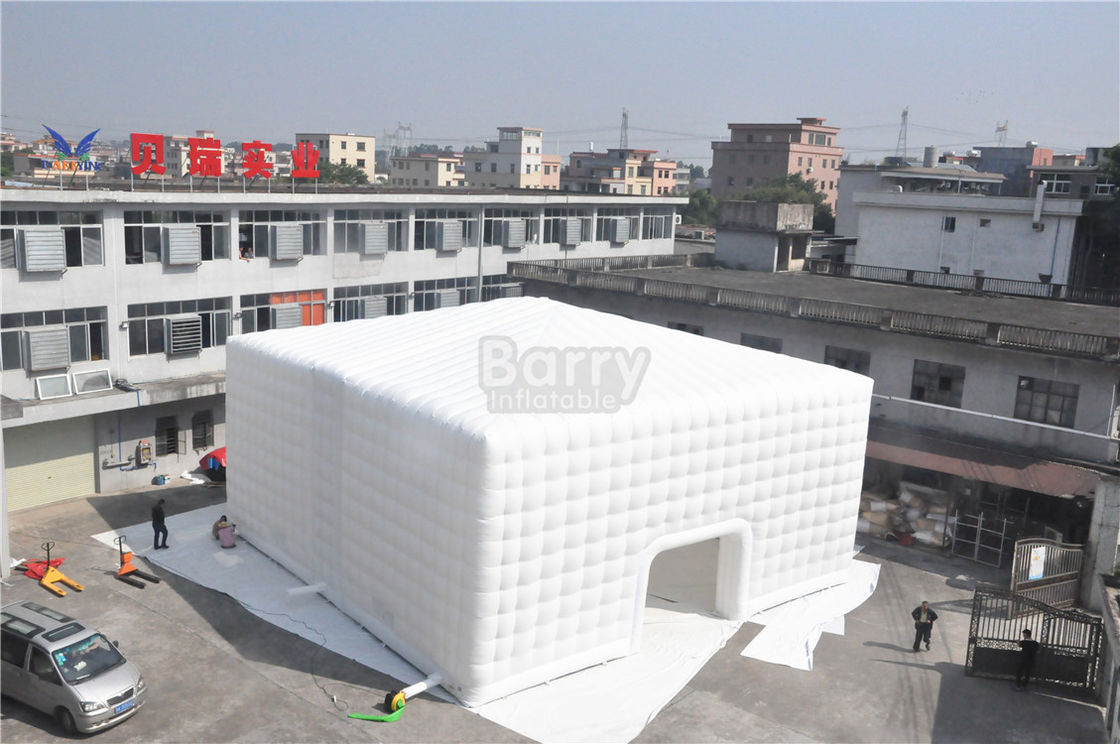 White 15x15M Inflatable Tent , Custom Made Led Inflatable Party Tent Cube For Event
