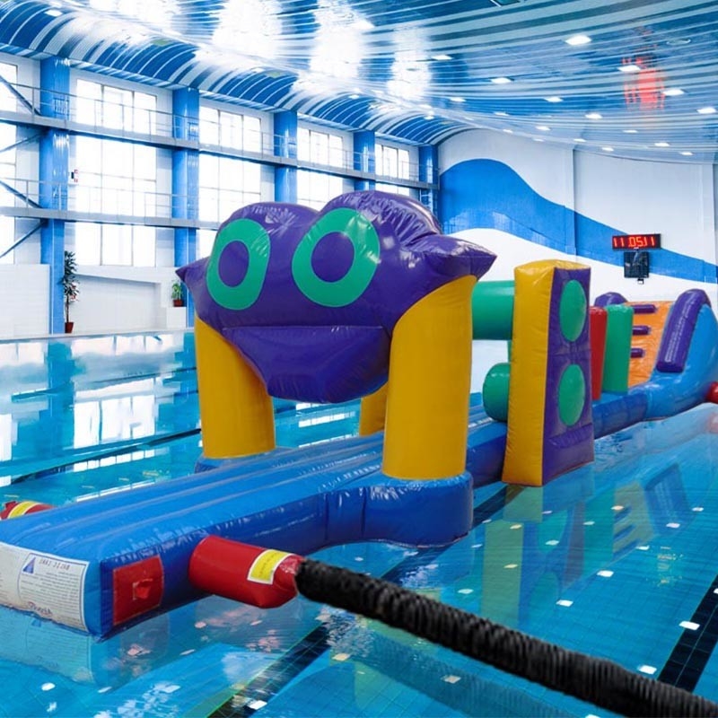 Colorful 10M Challenge Pool Inflatable Assault Course On Water Inflatable Aqua Run For Sea Or Pool