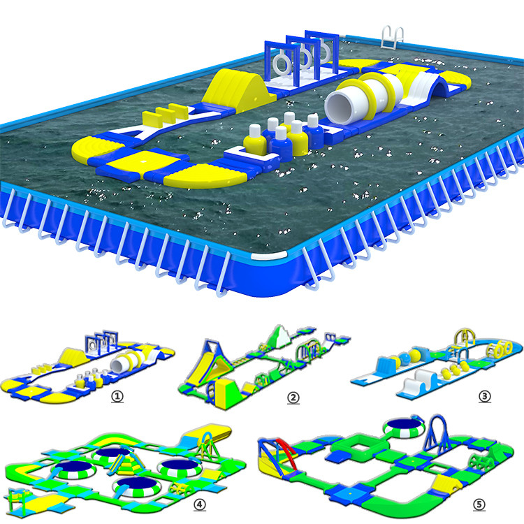 Floating Water Playground Pool Floating Water Park Assault Course On Water For Frame Pool