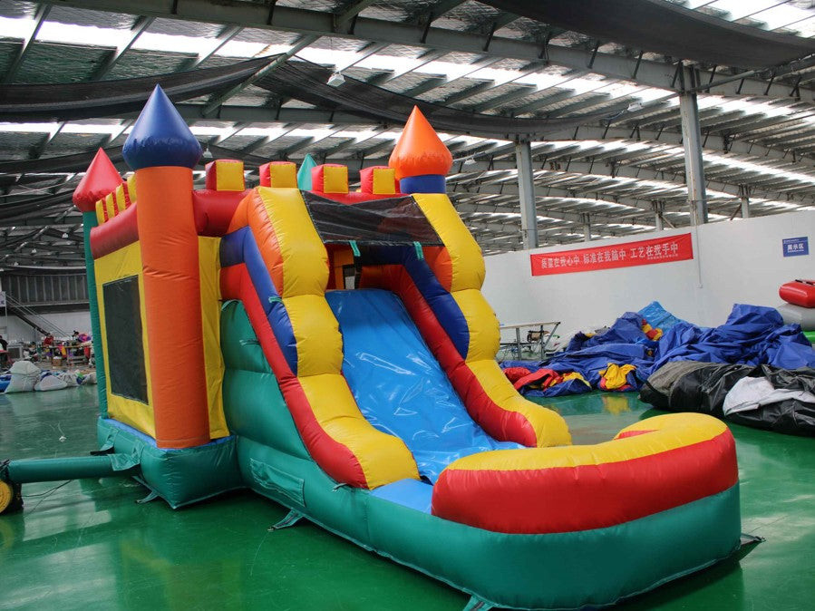 Commercial Grade PVC Kids Custom Logo Wet Or Dry Castle Bounce House With Slide Amusement Toy Type