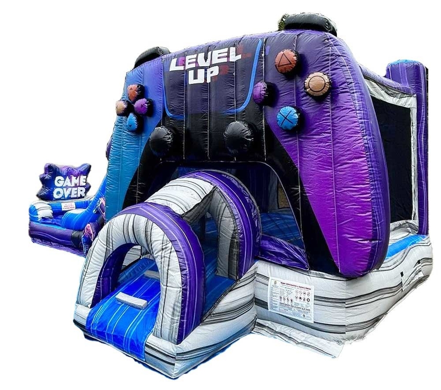 Customization And Durable Level Up Gamer Bounce House With Slide For Amusement Park
