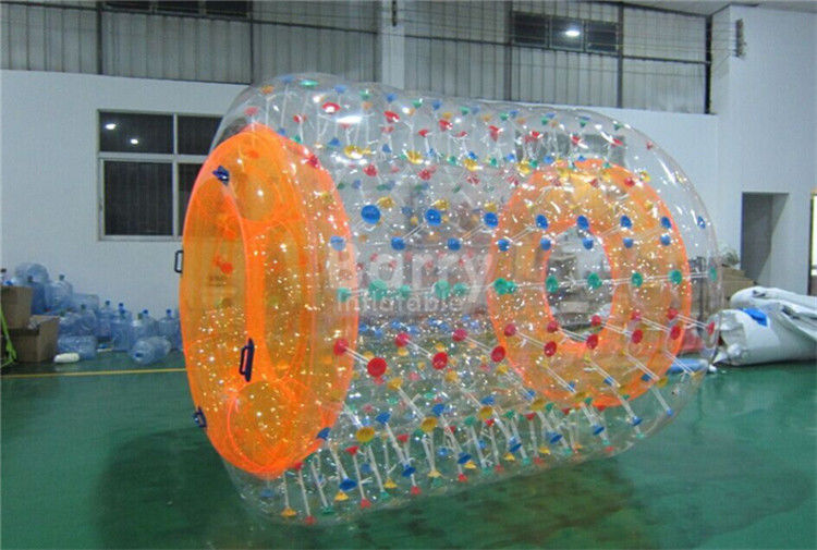 PVC 0.6 Or 0.9mm Inflatable Water Park Games , Inflatable Water Roller For Adults