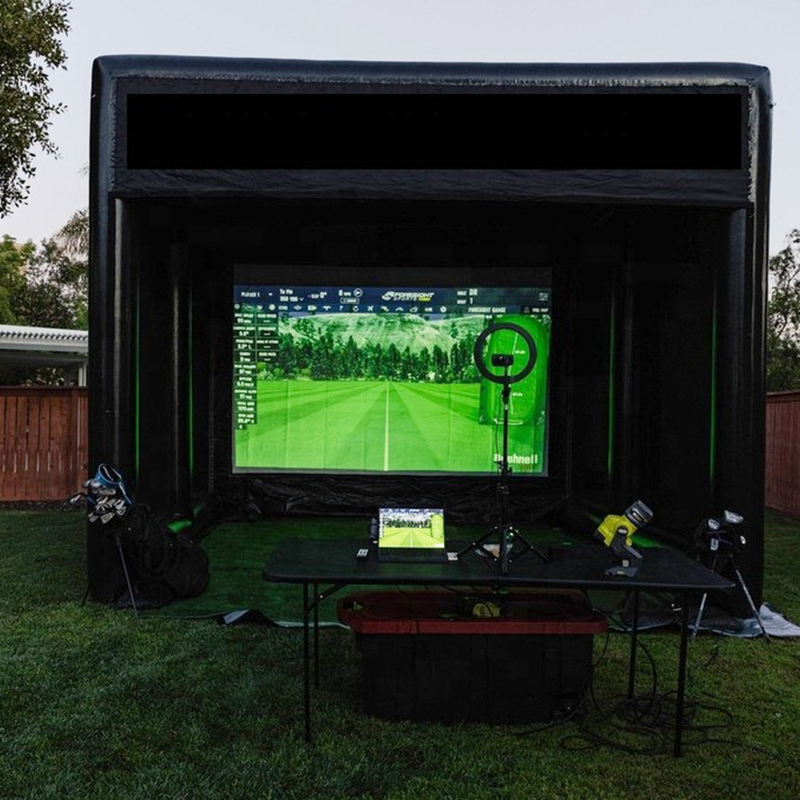 Sealed Outdoor Golf Training Hitting Cage Screen Inflatable Golf Simulator Tent For Sport