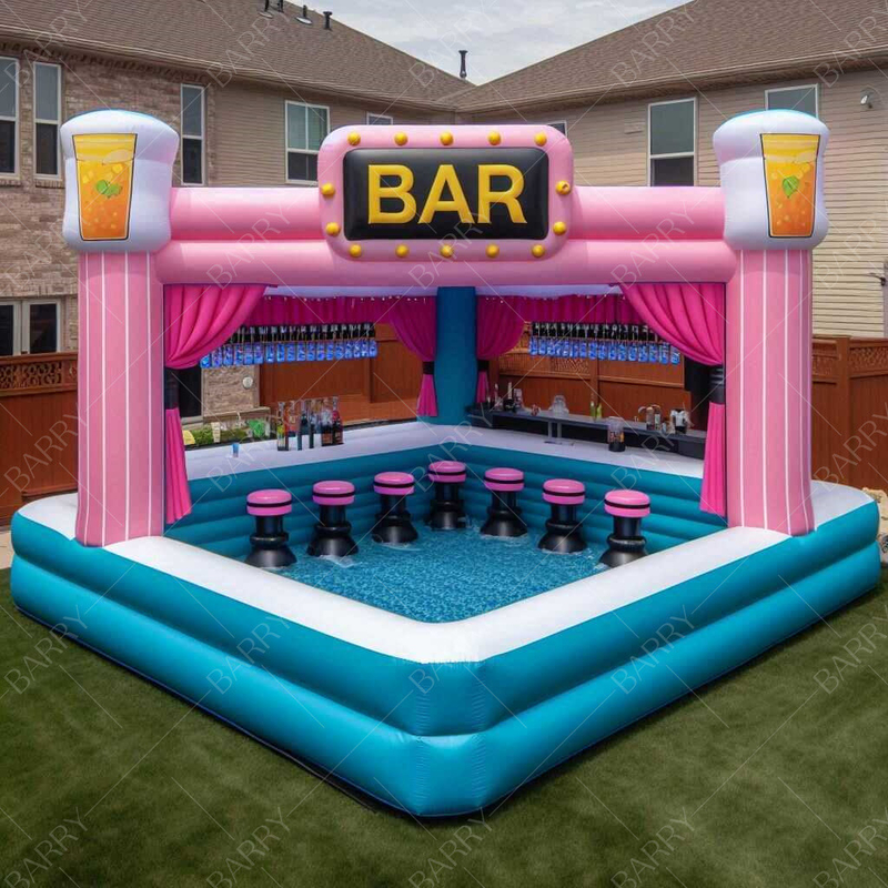 Commercial Inflatable Floating Platform Pool Bar Inflatable Water Platform Dock Water Bar For Backyard Party Event