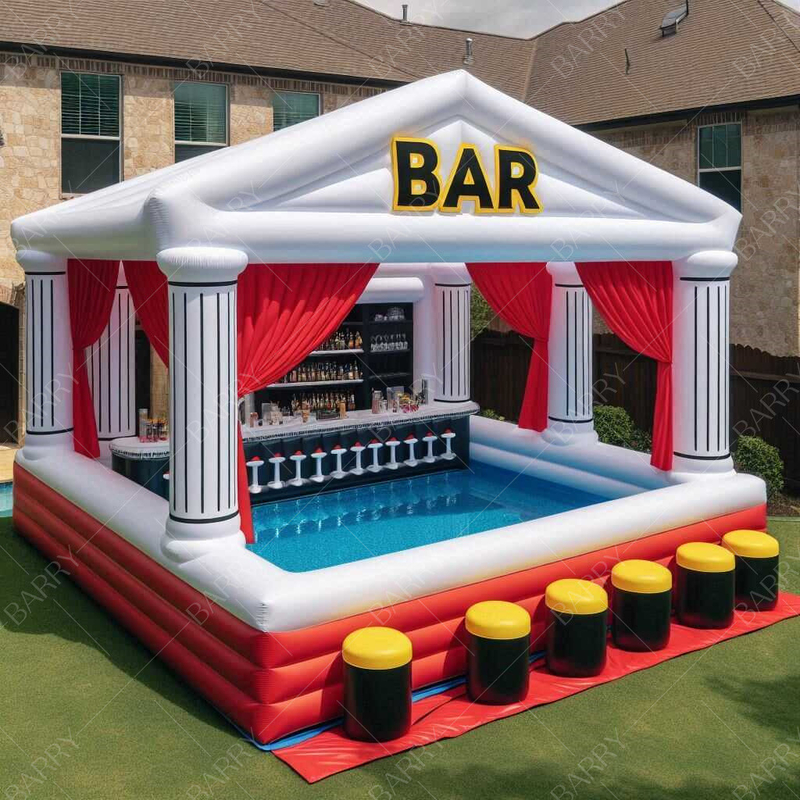 Backyard Floating Inflatable Water Pool Bar With Swimming Pool Inflatable Pool Bar For Adults And Kids Party Game Sport