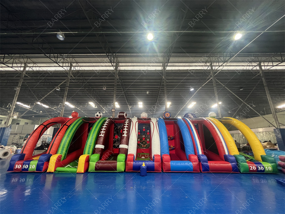 Large Newly Designed Custom Made Exciting Inflatable Kids 7 In 1 Carnival Games For Rental Business