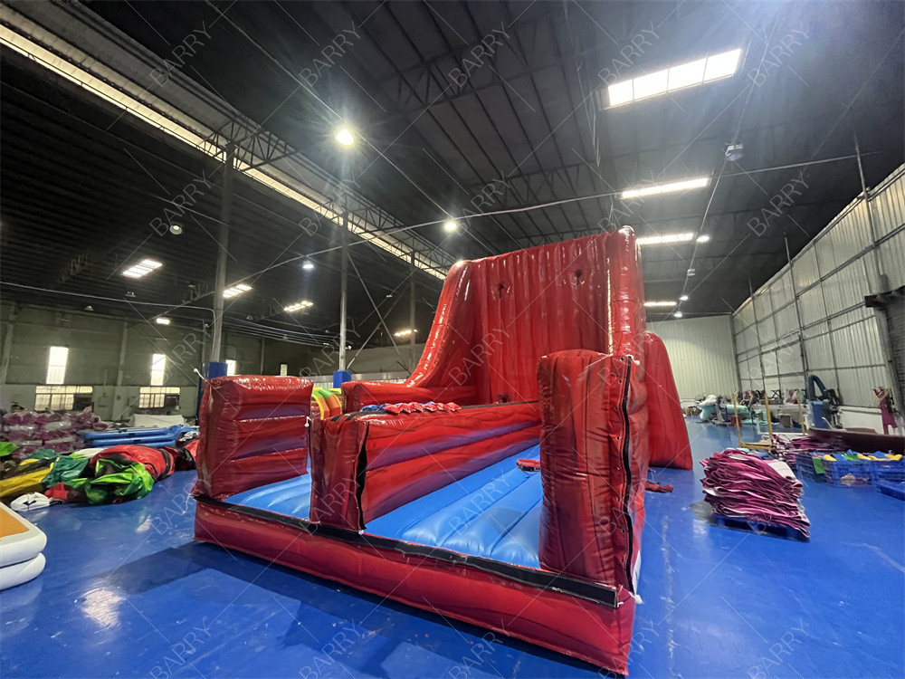 Party Inflatables Indoors And Outdoors Bounce Game Red Bungee Run Fun With This 2-Lane