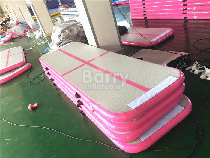 OEM &amp; ODM 3m or 6m Long Pink Inflatable Tumble Track Air Floor Pro For Gym